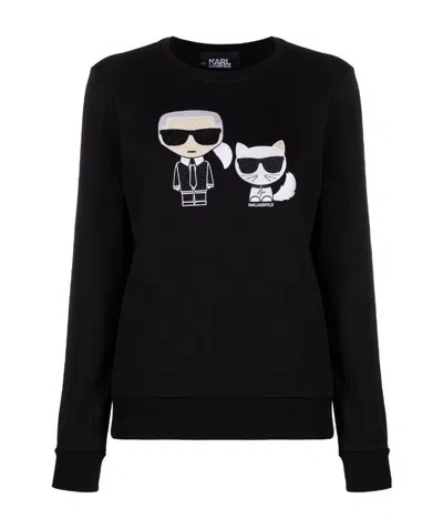 Karl Lagerfeld Printed Sweater In Black
