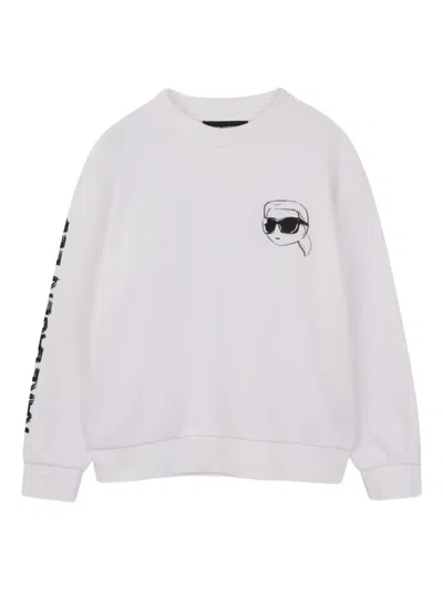 Karl Lagerfeld Kids' Printed Sweatshirt In White