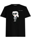 Karl Lagerfeld Printed T-shirt In 黑色