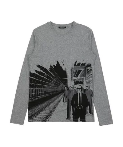 Karl Lagerfeld Printed T-shirt In Gray