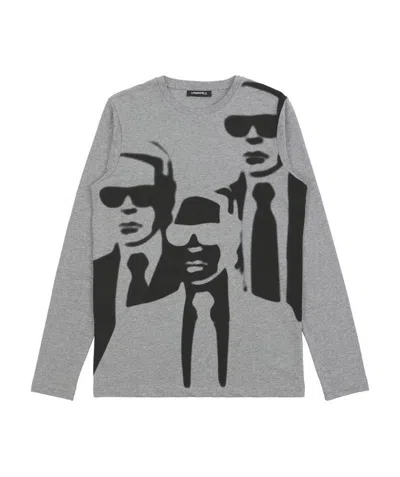 Karl Lagerfeld Printed T-shirt In Gray
