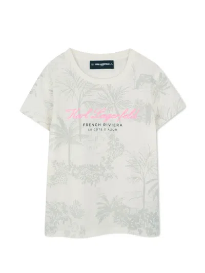 Karl Lagerfeld Kids' Printed T-shirt In White