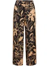 Karl Lagerfeld Printed Wide-leg Trousers In Black