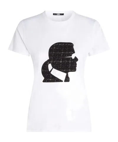 Karl Lagerfeld Profile Crew-neck T-shirt In White