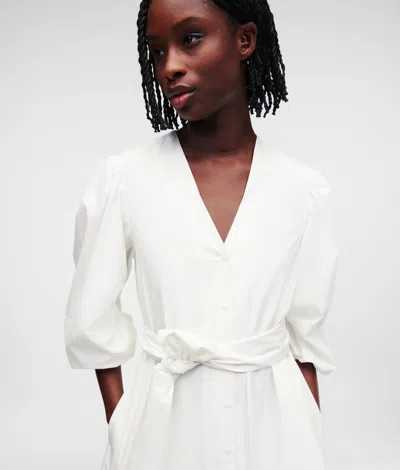 Karl Lagerfeld Puff-sleeve Shirt Dress Handpicked By Hun Kim