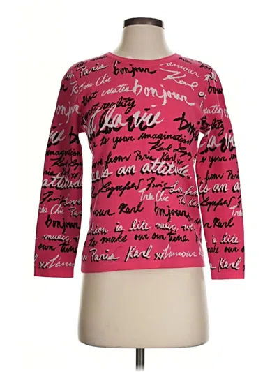 Pre-owned Karl Lagerfeld Pullover Sweater In Pink