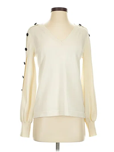 Pre-owned Karl Lagerfeld Pullover Sweater In White