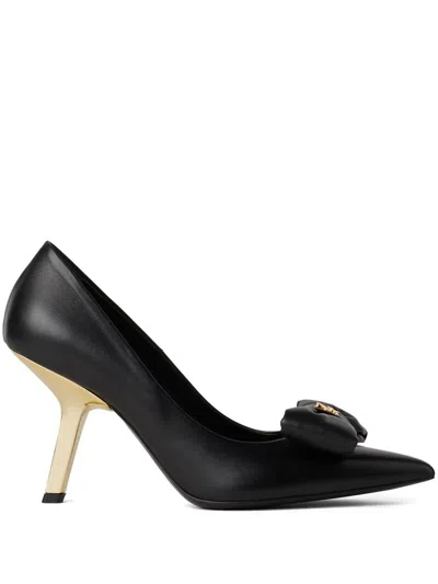 Karl Lagerfeld Pyramid Bow Pumps In Black