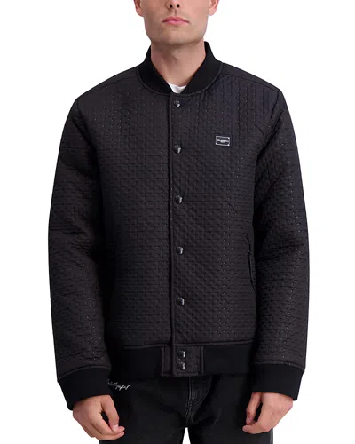Karl Lagerfeld Quilted Bomber Jacket In Black