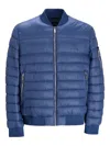 Karl Lagerfeld Quilted Bomber Jacket In Blue