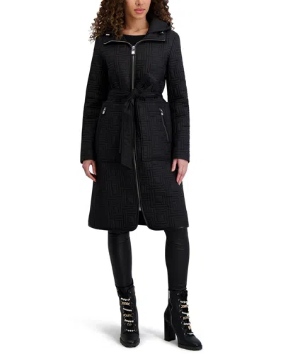 Karl Lagerfeld Quilted Coat In Black