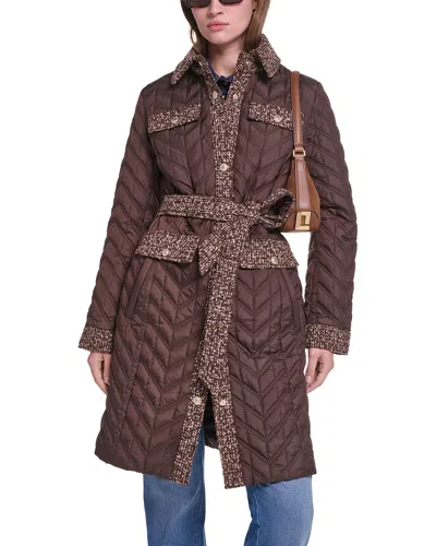 Karl Lagerfeld Quilted Coat In Brown