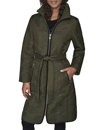 Karl Lagerfeld Quilted Coat In Green