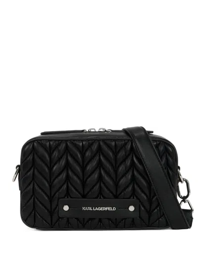 Karl Lagerfeld Quilted Cross Body Bag In Black