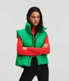 Karl Lagerfeld Quilted Down Vest In Green