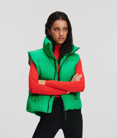 Karl Lagerfeld Quilted Down Vest In Green