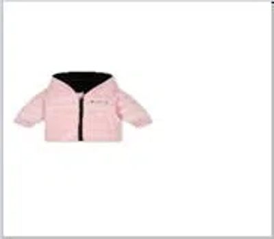 Karl Lagerfeld Kids' Reversible Pink Down Jacket For Girl With Logo