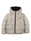 Karl Lagerfeld Quilted Logo Puffer Jacket In Neutral