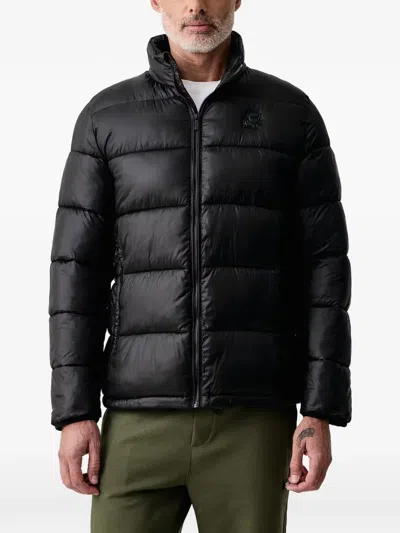 Karl Lagerfeld Quilted Logo-patch Jacket In Black