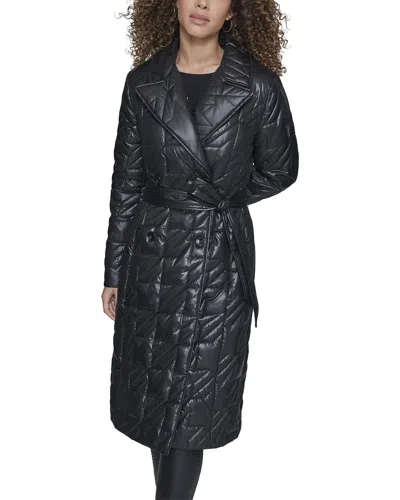 Karl Lagerfeld Quilted Puffer Coat In Black