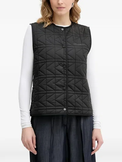 Karl Lagerfeld Quilted Vest In Black