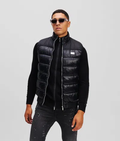 Karl Lagerfeld Quilted Waistcoat In Black