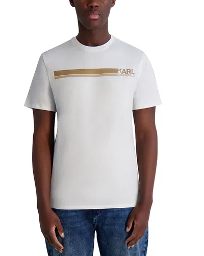 KARL LAGERFELD RACE STRIPE SLIM FIT LOGO TEE