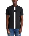 Karl Lagerfeld Racing Stripe Logo Graphic Tee In Black