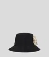 Karl Lagerfeld Raffia Flower Bucket Hat