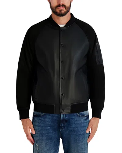 Karl Lagerfeld Raglan Bomber Jacket In Black