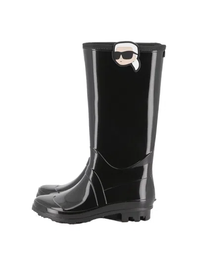 Karl Lagerfeld Rain Boots With Logo In Animal Print