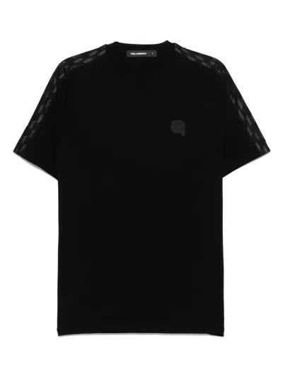 Karl Lagerfeld Raised-logo T-shirt In Black