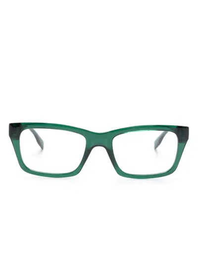 Karl Lagerfeld Rectangle-frame Logo Glasses In Green