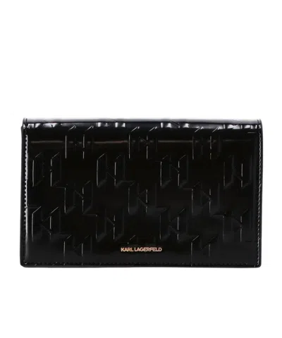Karl Lagerfeld Rectangular Shoulder Bag In Black