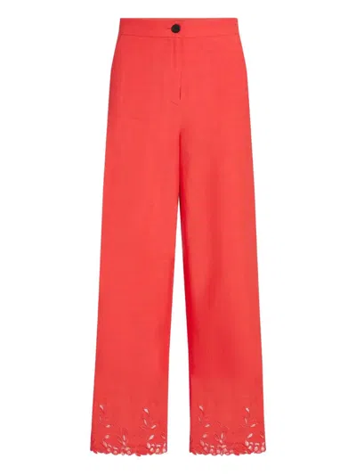 KARL LAGERFELD KARL LAGERFELD RED CULOTTE PANTS WITH BO HEMS