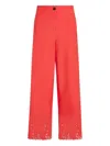 Karl Lagerfeld Red Culotte Pants With Bo Hems In Red
