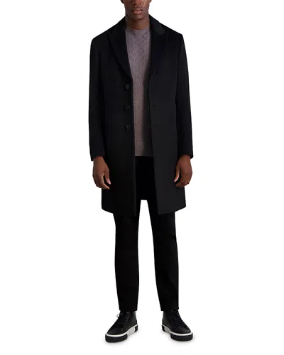 Karl Lagerfeld Regular Fit Top Coat In Black