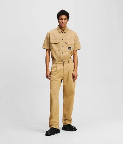 Karl Lagerfeld Relaxed Chino Pants In Neutral