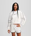 Karl Lagerfeld Relaxed Cropped Sweatshirt In White