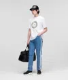 Karl Lagerfeld Relaxed-fit Jeans With Reflective Logo Tape In Neutral