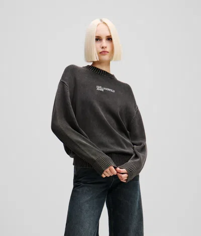 Karl Lagerfeld Relaxed-fit Sweater In Gray