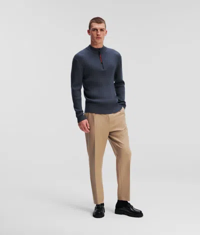 Karl Lagerfeld Relaxed Tailored Trousers In Blue
