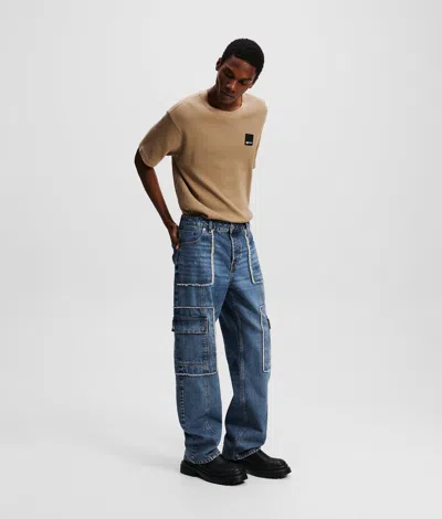 Karl Lagerfeld Relaxed Utility Jeans In Blue