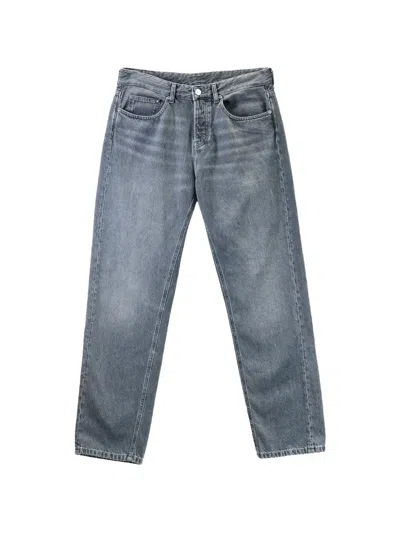 Karl Lagerfeld Relaxed-fit Straight-leg Jeans In Gray