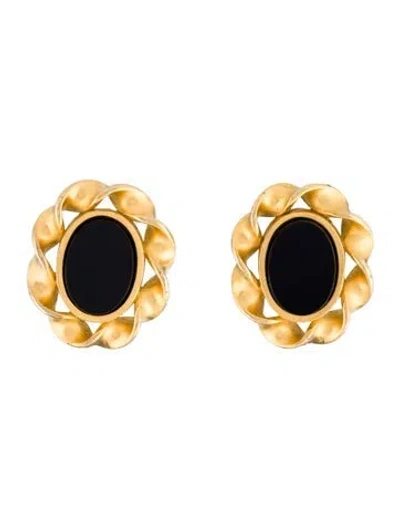 Pre-owned Karl Lagerfeld Resin Gold Clip-on Stud Earring In Multi
