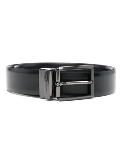 Karl Lagerfeld Reversible Belt In Black