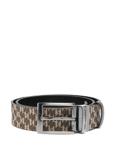 Karl Lagerfeld Reversible Belt In Brown