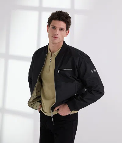 Karl Lagerfeld Reversible Bomber Jacket In Black