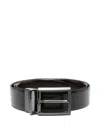 Karl Lagerfeld Reversible Leather Belt In Black