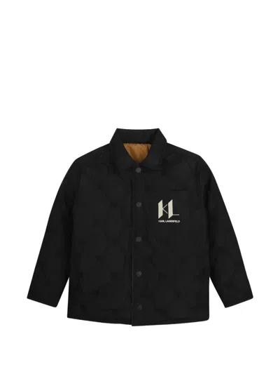 Karl Lagerfeld Kids' Reversible Quilted Jacket In Black
